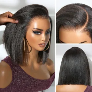 Crazy Wednesday | PreMax Wigs - Nature Max Yaki / Silky Bob Ear-to-Ear Glueless 13x6 Frontal HD Lace Short Bob Wig