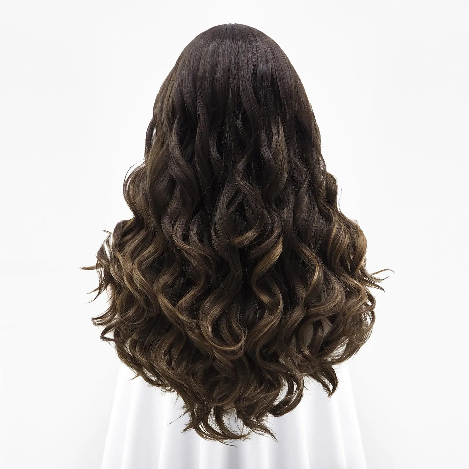 Dark Brown Highlights Wave Lace Front T Part Daily Party Wear Women Wig