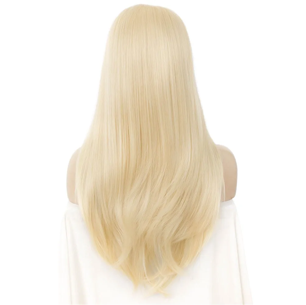 Emma - Bleach Blonde Natural Wavy Synthetic Lace Front Wig Imstyle