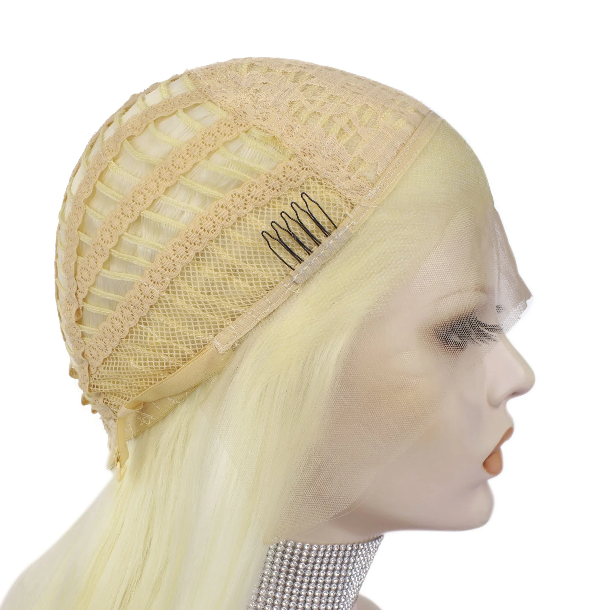 Emma - Bleach Blonde Natural Wavy Synthetic Lace Front Wig Imstyle