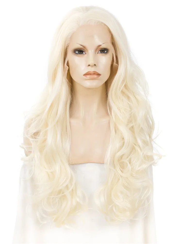 Emma - Bleach Blonde Natural Wavy Synthetic Lace Front Wig Imstyle