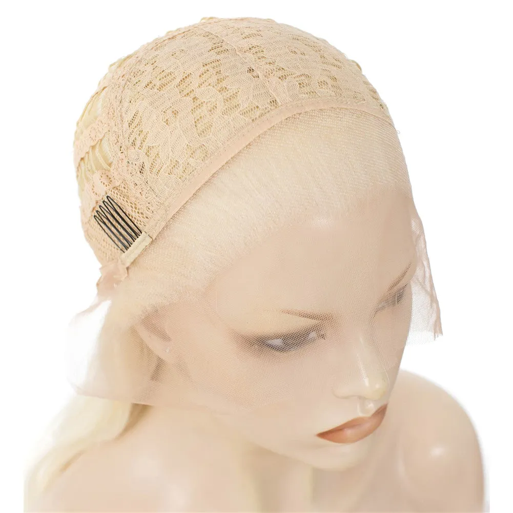 Emma - Bleach Blonde Natural Wavy Synthetic Lace Front Wig Imstyle