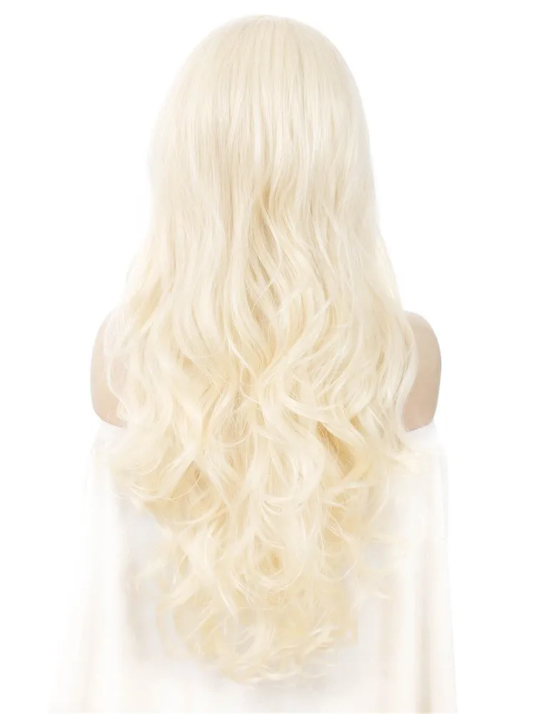 Emma - Bleach Blonde Natural Wavy Synthetic Lace Front Wig Imstyle