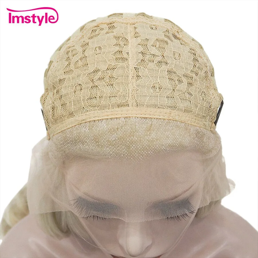 Gloria - Blonde-Light green & Deep Yellow Highlighted With Shiny Tinsel Synthetic Lace Front Wig