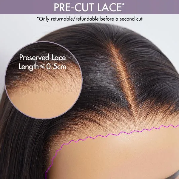 Glueless 13x6 Frontal Lace Natural Black Body Wave Side Part Long Wig 100% Human Hair - US Only