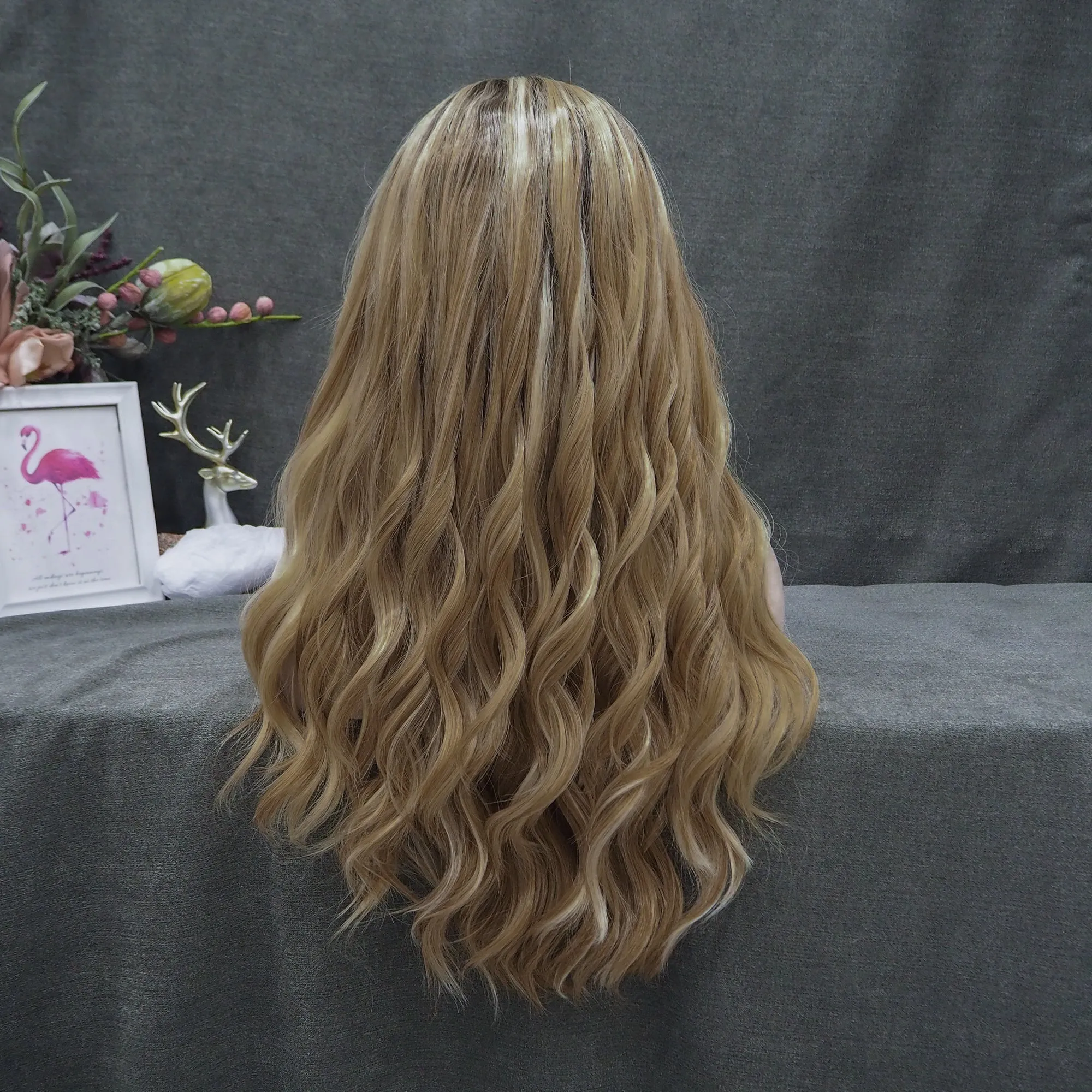 IMstyle Emily Golden blonde with Highlight Dark root 13*2 no parting 26 inches lace front wigs