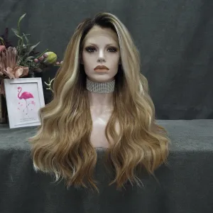 IMstyle Emily Golden blonde with Highlight Dark root 13*2 no parting 26 inches lace front wigs