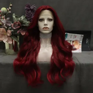 IMstyle Eva ombre red color wavy 26 inches T part lace front wigs TS65-2212