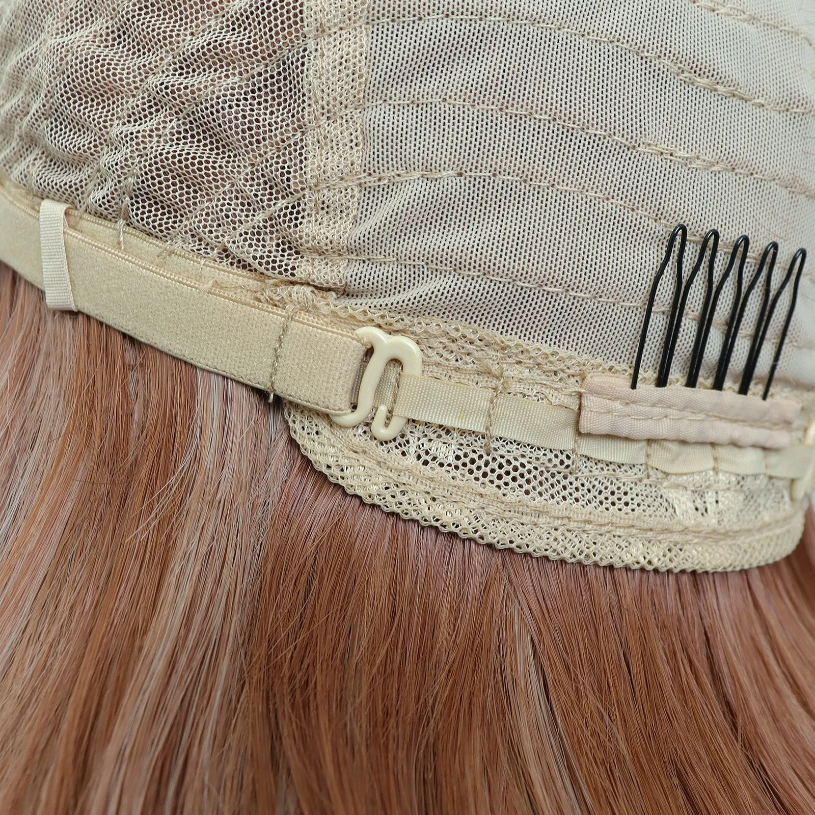 IMstyle Grace Spring Wig Dirty Orange with Blonde Highlight T part Lace Front wig-TK112-2483