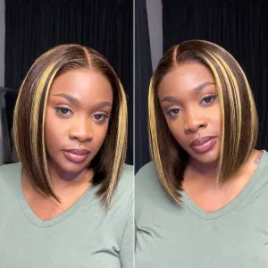 Luvme Hair PartingMax Glueless Wig Honey Blonde Highlight Silky Blunt Cut 7x6 Closure HD Lace Bob Wig