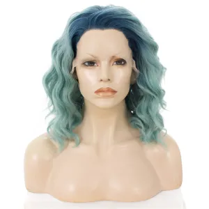Mint - Green Ombré with Deep Blue Roots Wig