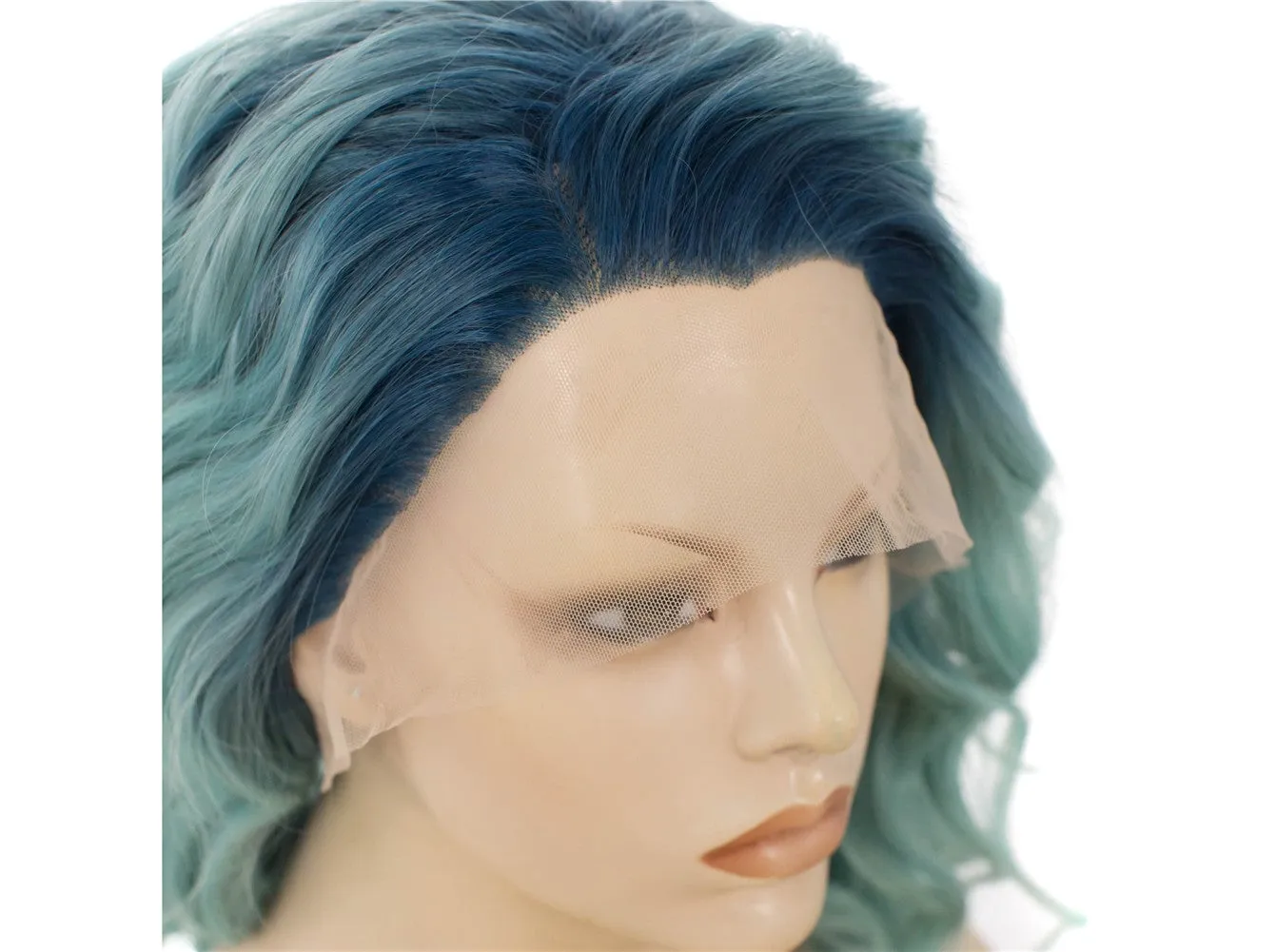 Mint - Green Ombré with Deep Blue Roots Wig