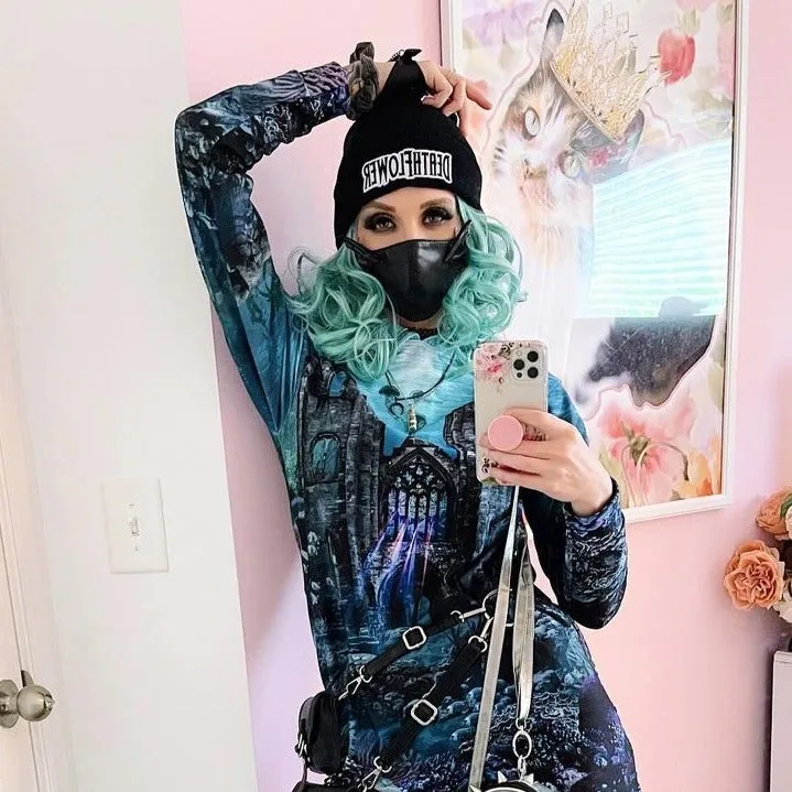 Mint - Green Ombré with Deep Blue Roots Wig