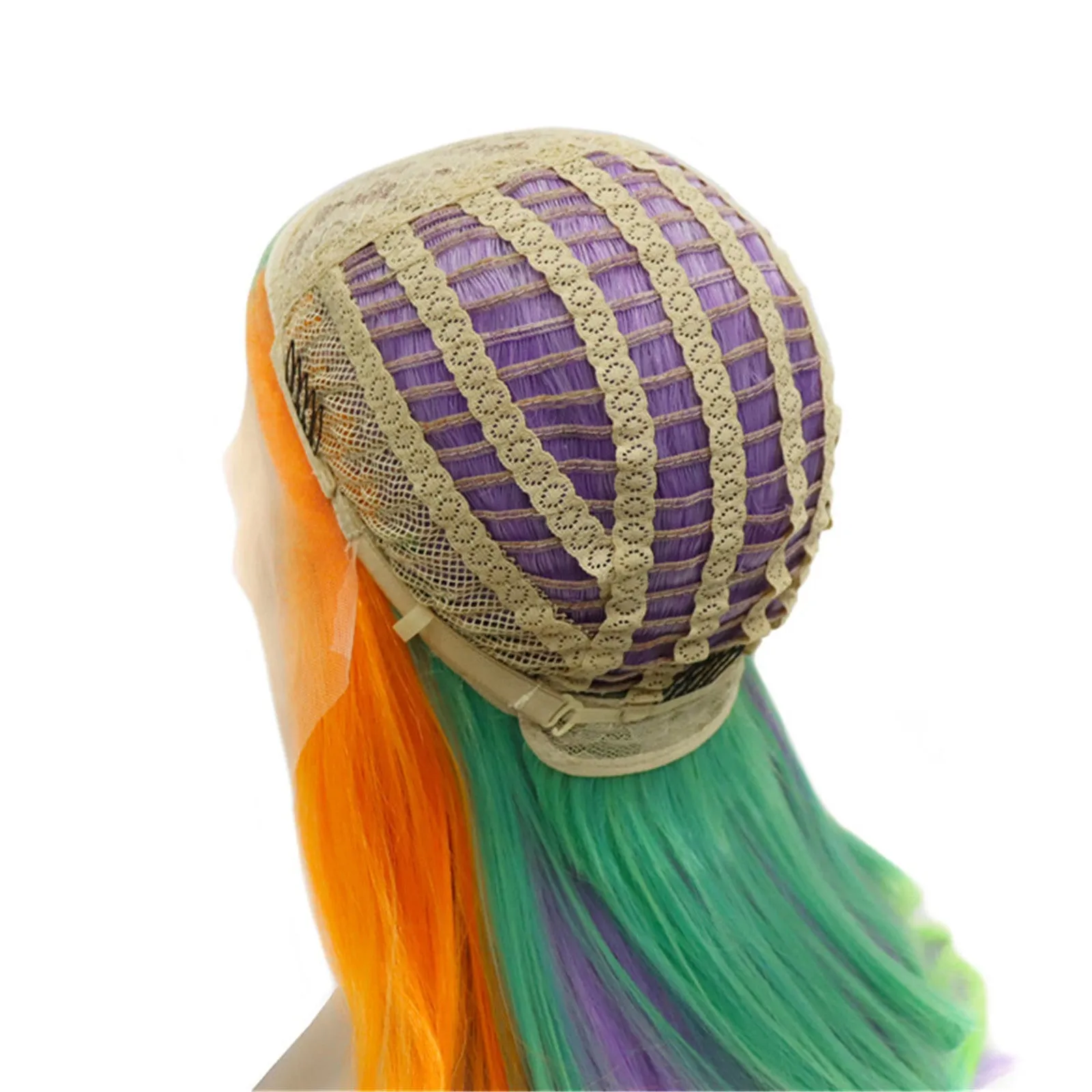 Multi-Color Purple Body Wave Long Synthetic Lace Front Wig