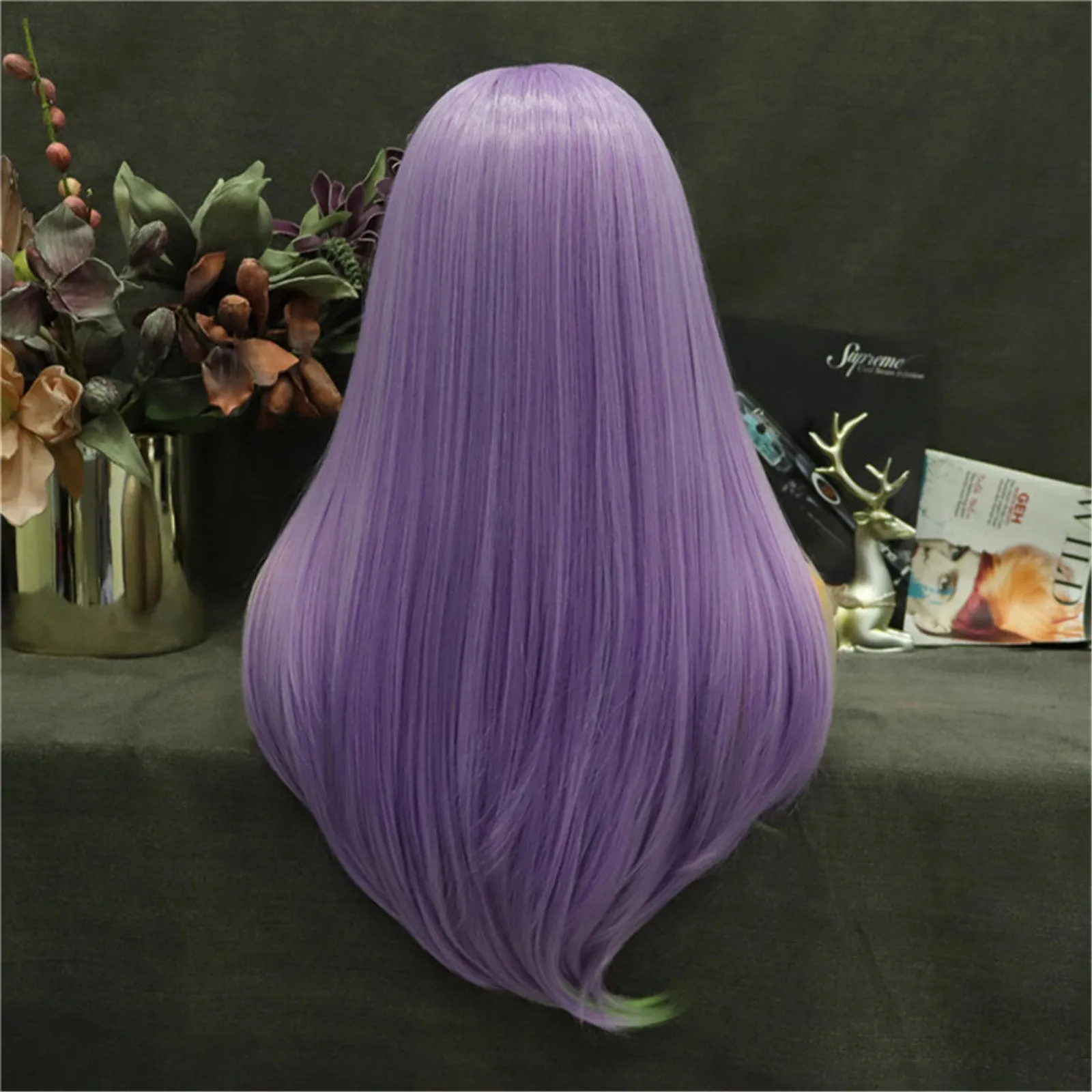 Multi-Color Purple Body Wave Long Synthetic Lace Front Wig