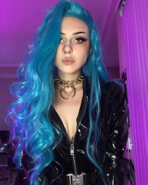 Ocean Blue Synthetic Lace Front  Imstyle Wig For Women
