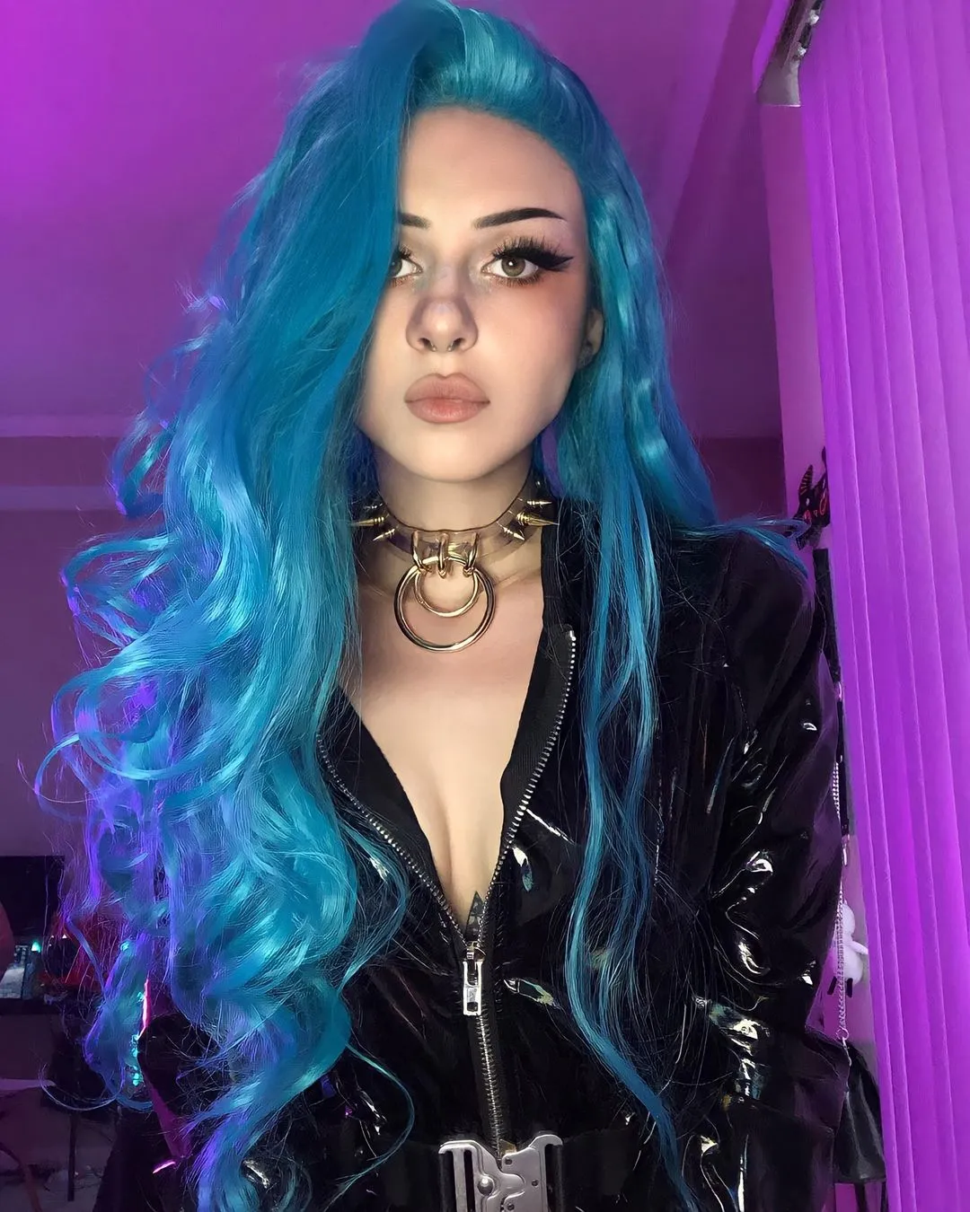 Ocean Blue Synthetic Lace Front  Imstyle Wig For Women