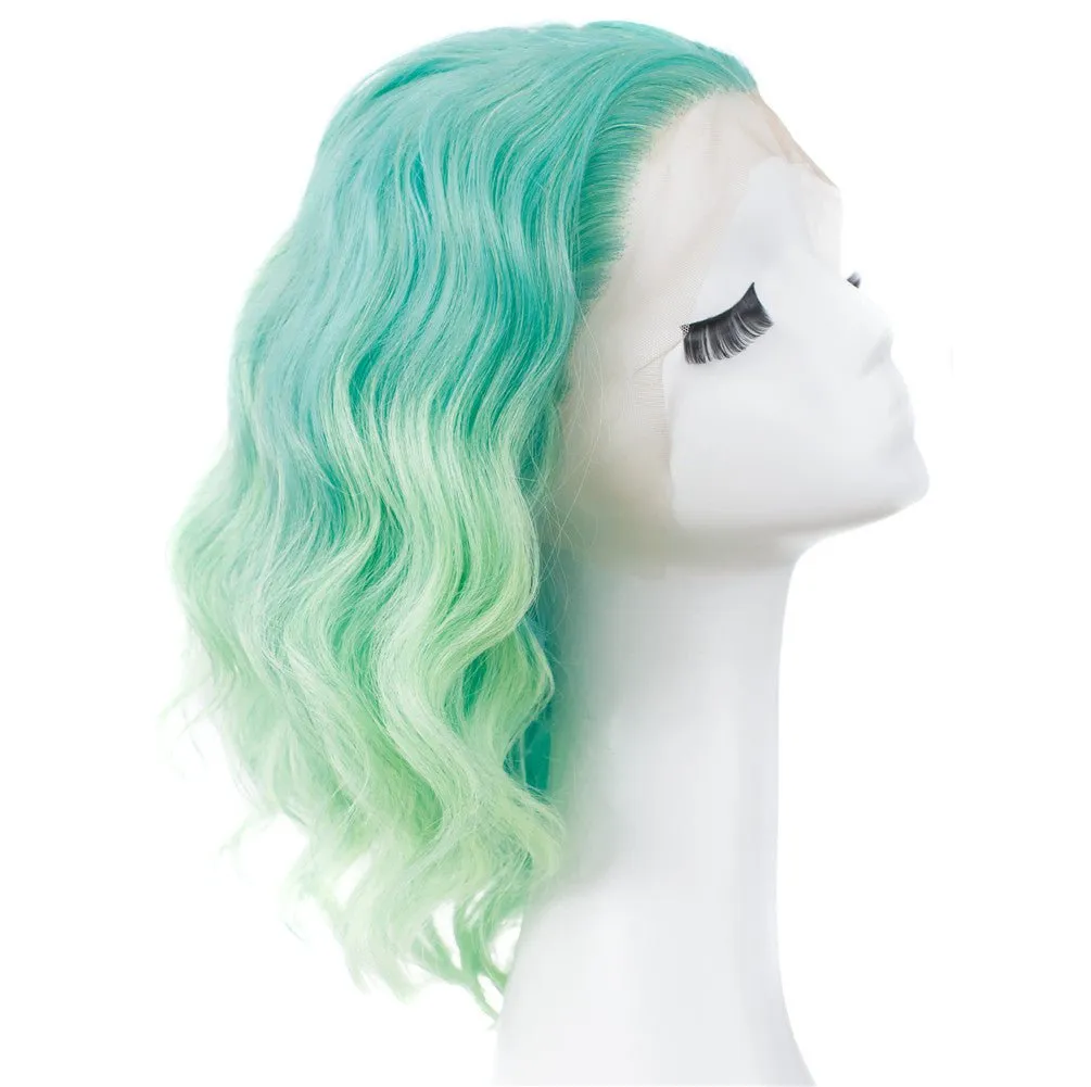 OMBRE GREEN CURLY SYNTHETIC DRAG WIGS IM17129