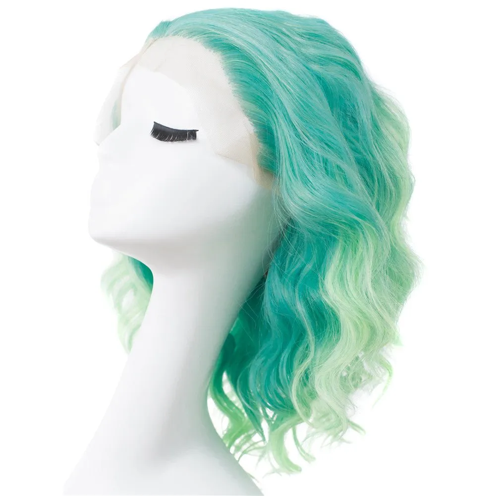 OMBRE GREEN CURLY SYNTHETIC DRAG WIGS IM17129