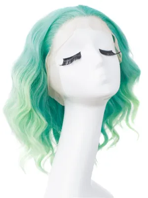 OMBRE GREEN CURLY SYNTHETIC DRAG WIGS IM17129