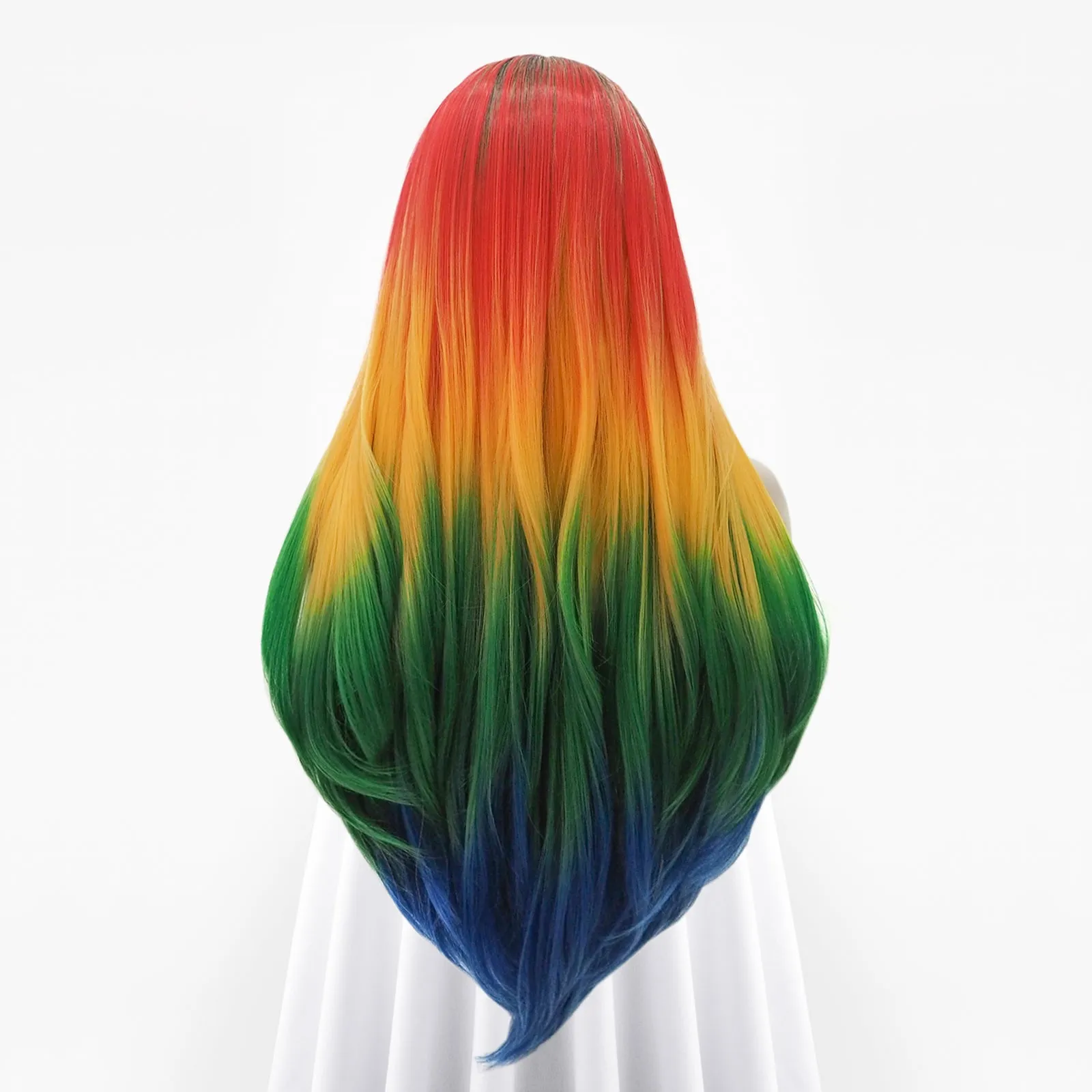 Parrot Colorful Long Body Wave Lace Front Drag Queen Wigs