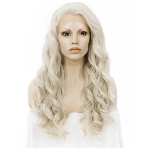 Platinum - Ash Blonde Long Loose Curl Synthetic Lace Front Wigs Cosplay Wig