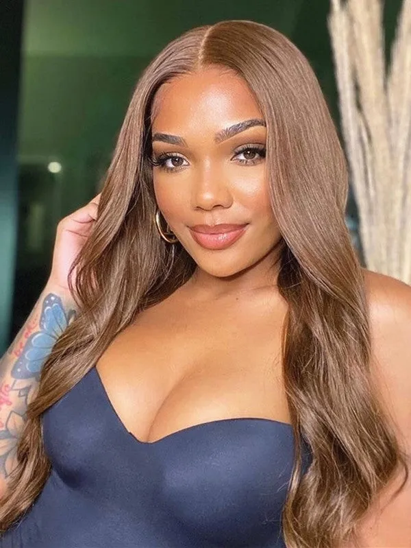 Preplucked Human Hair 150nsity Honey Brown 13x4 Undetecable HD Lace Front Wigs CF489