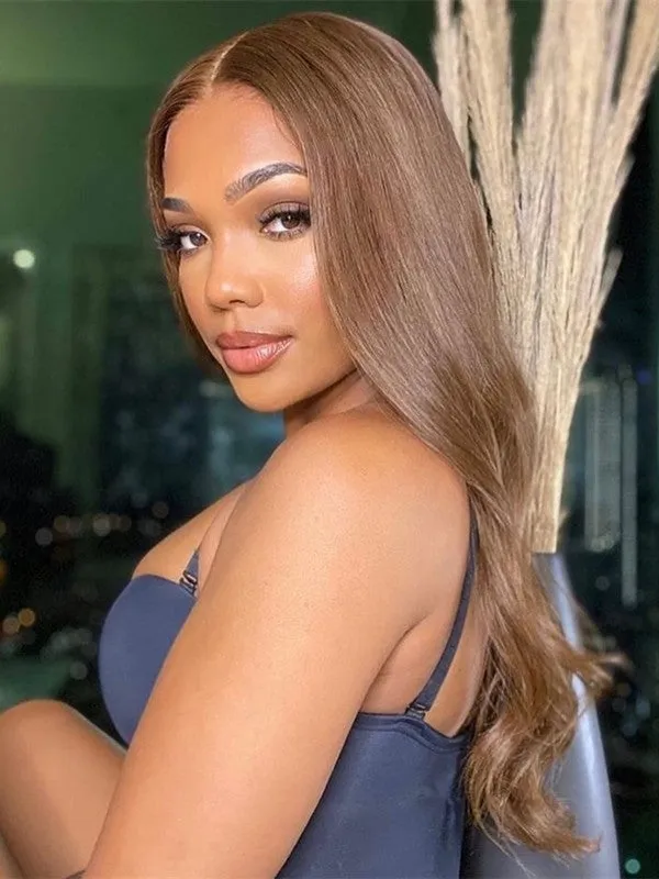 Preplucked Human Hair 150nsity Honey Brown 13x4 Undetecable HD Lace Front Wigs CF489