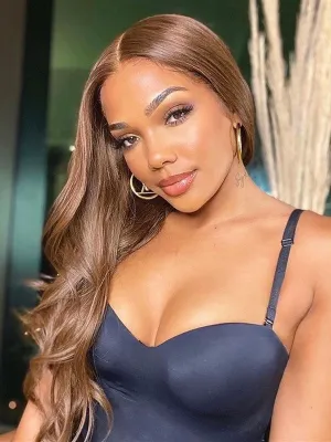 Preplucked Human Hair 150�nsity Honey Brown 13x4 Undetecable HD Lace Front Wigs CF489