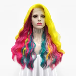 Pride Month Rainbow Wave Long Lace Front Synthetic Imstyle Wig