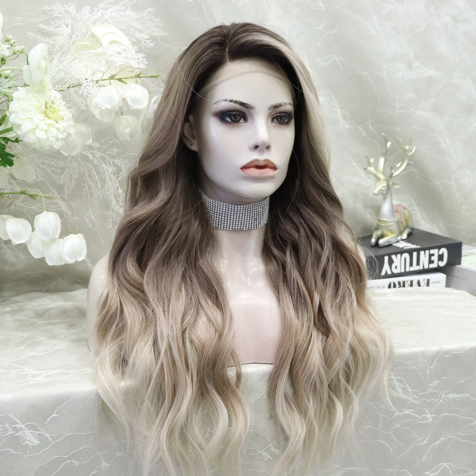 Shannon Ombre Ash Brown to Blonde Body Wave 13*4 Lace Front Wig (Shara)