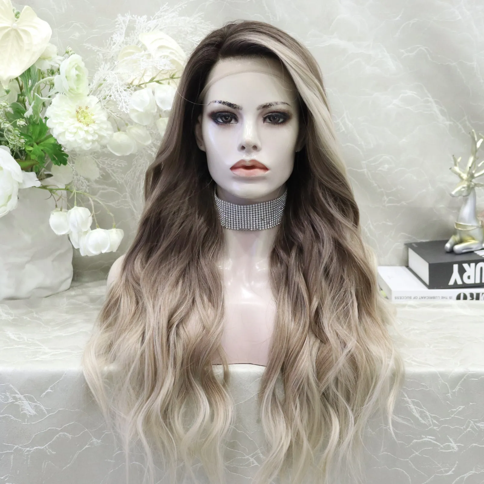 Shannon Ombre Ash Brown to Blonde Body Wave 13*4 Lace Front Wig (Shara)