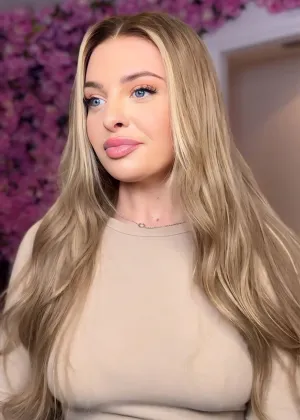The SYDNEY - Luxury Cool Beige Blonde with Golden Highlights - HD Lace Frontal Wig
