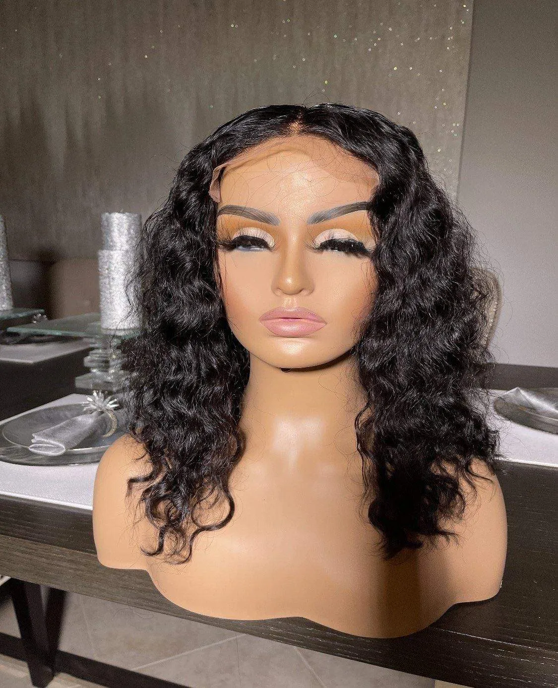 Tropical Curly Kelly Bob Lace Front Wig