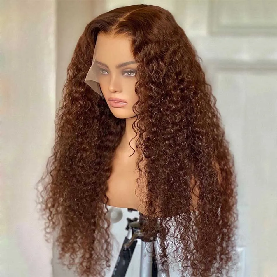 Tuneful Glueless Brown Colored Curly Human Hair Wigs For Black Women