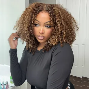 Tuneful Glueless Highlight Curly Wigs 13x6 6x5 Lace Front Closure Colored Human Hair Wigs