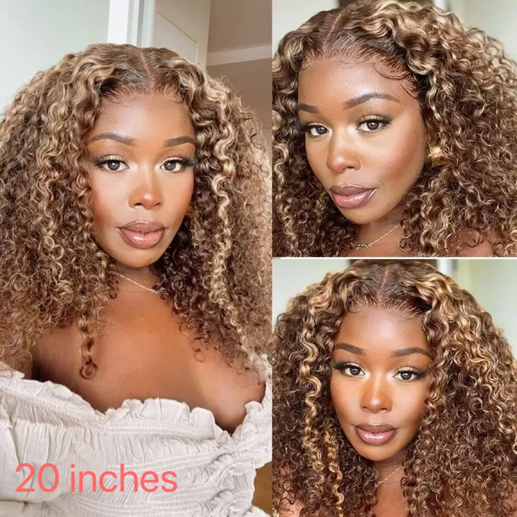 Tuneful Glueless Highlight Curly Wigs 13x6 6x5 Lace Front Closure Colored Human Hair Wigs