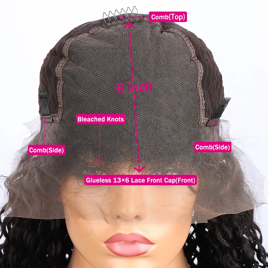 Tuneful Glueless Highlight Curly Wigs 13x6 6x5 Lace Front Closure Colored Human Hair Wigs