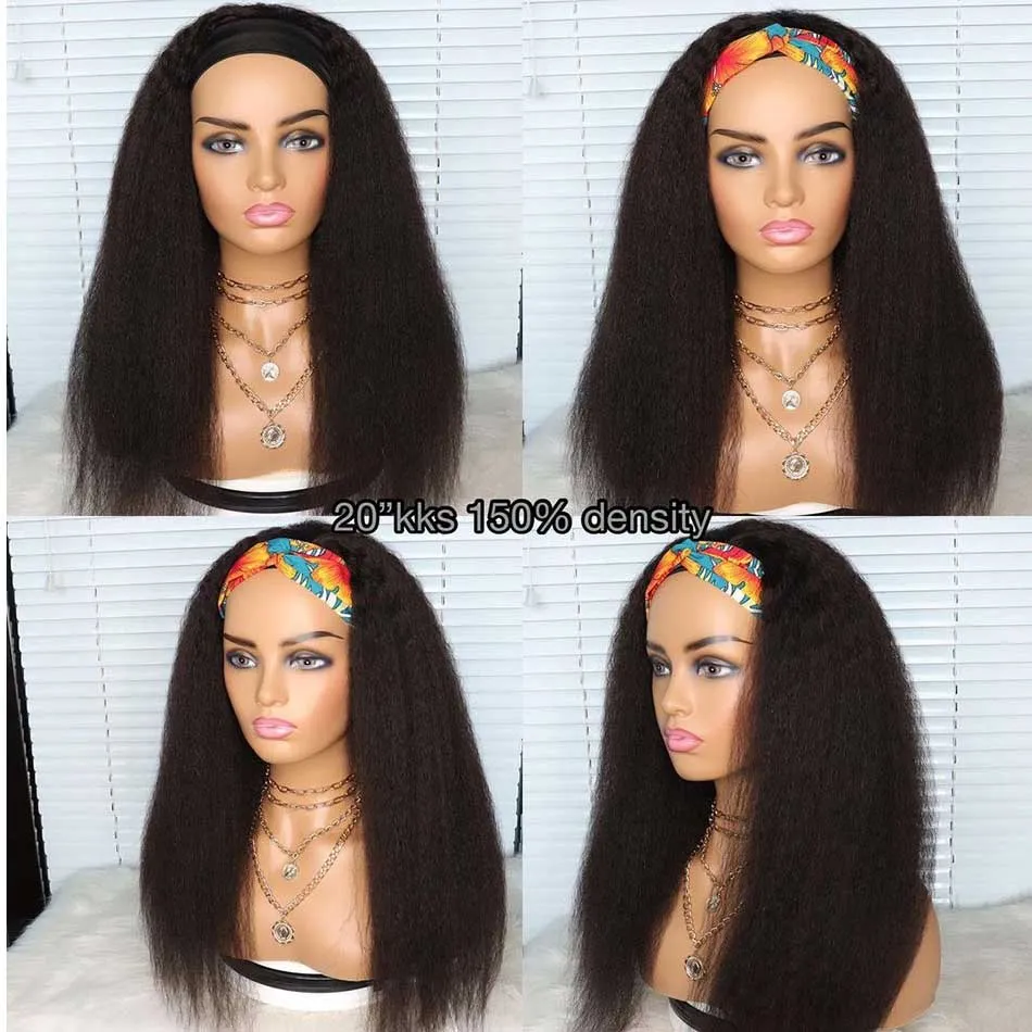 Tuneful Kinky straight Headband Wigs Human Hair Wigs For Women