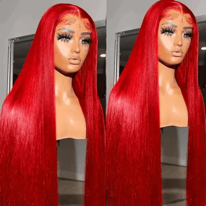 Tuneful Red Color 13x6 Lace Front Human Hair Wigs Bogo Deal