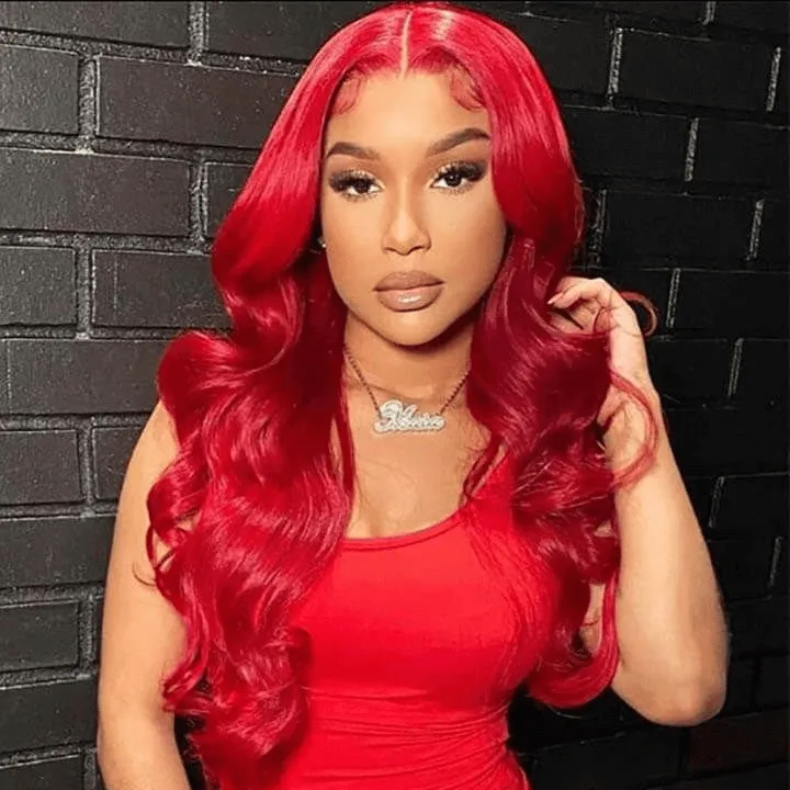 Tuneful Red Color 13x6 Lace Front Human Hair Wigs Bogo Deal
