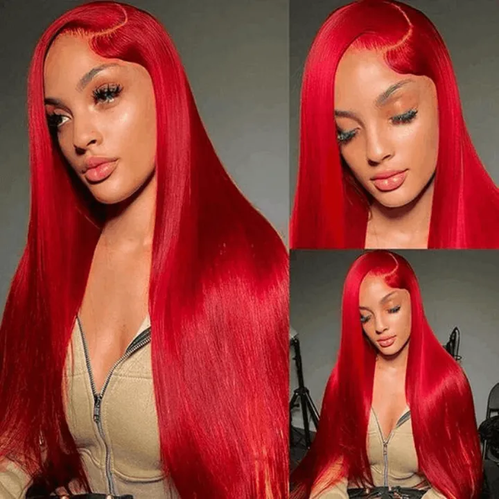 Tuneful Red Color 13x6 Lace Front Human Hair Wigs Bogo Deal