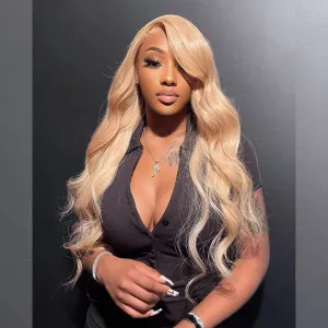 Tuneful Special Customise Honey Blonde 13x6 HD Lace Frontal  Blonde Colored Wigs 210% Density