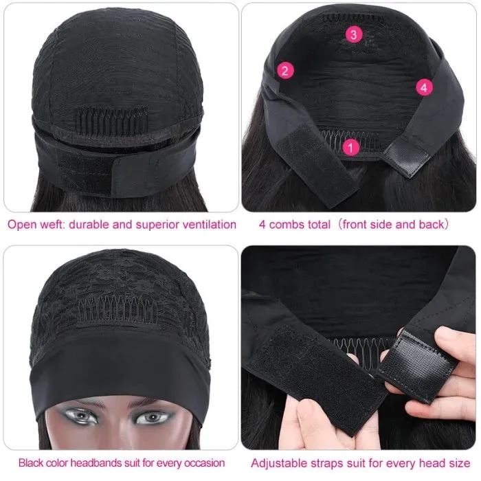 Tuneful Straight Headband Wigs Human Hair For Women