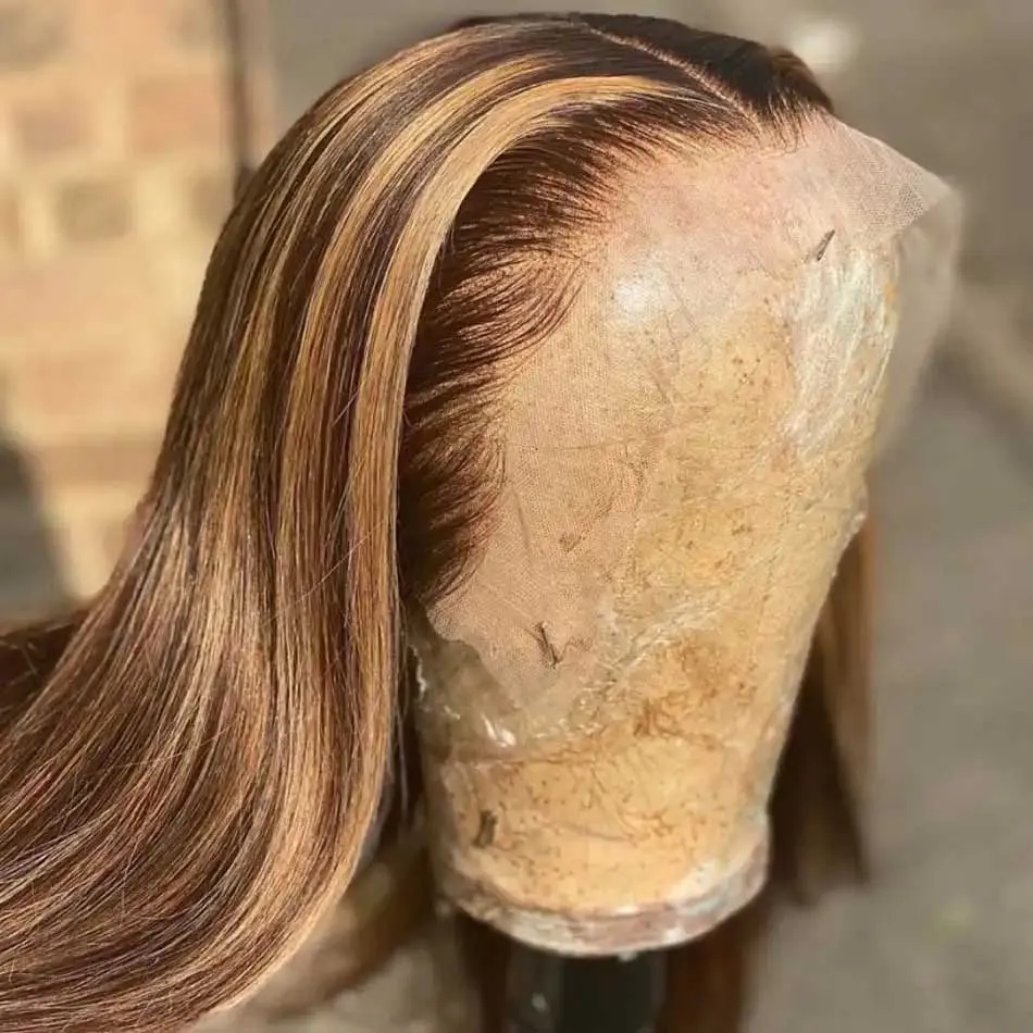 Tuneful Super Deal Highlight Colored Straight 13x6 Lace Front Human Hair Wigs 180% Density