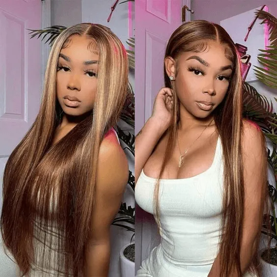Tuneful Super Deal Highlight Colored Straight 13x6 Lace Front Human Hair Wigs 180% Density