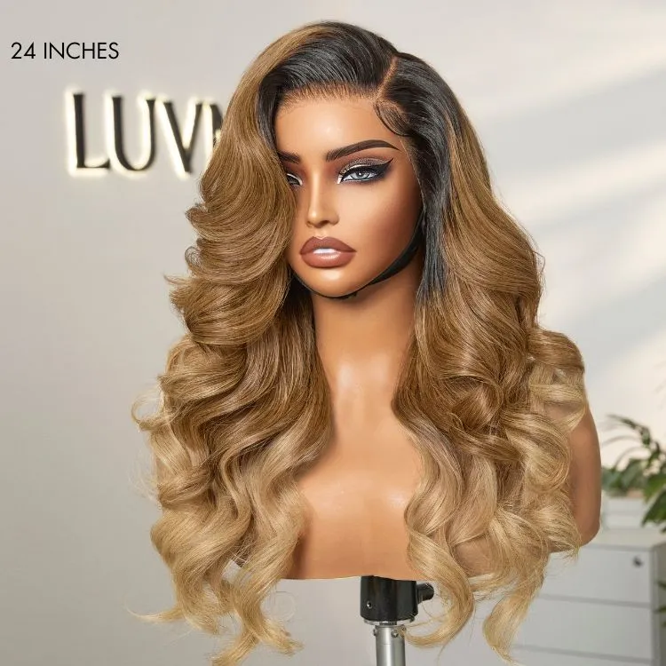 Weekly Special  | PreMax Wigs | Gorgeous Ombre Color Loose Wave Glueless 13x4 Frontal Lace Blonde Hair Wig Pre-cut Lace