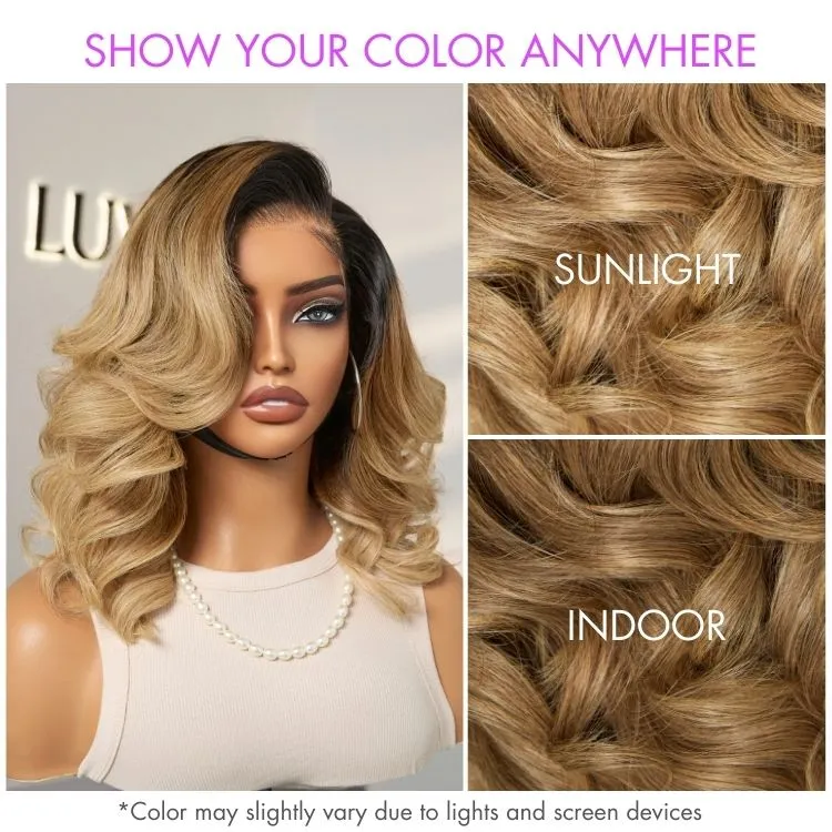Weekly Special  | PreMax Wigs | Gorgeous Ombre Color Loose Wave Glueless 13x4 Frontal Lace Blonde Hair Wig Pre-cut Lace