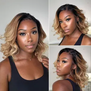Weekly Special  | PreMax Wigs | Gorgeous Ombre Color Loose Wave Glueless 13x4 Frontal Lace Blonde Hair Wig Pre-cut Lace