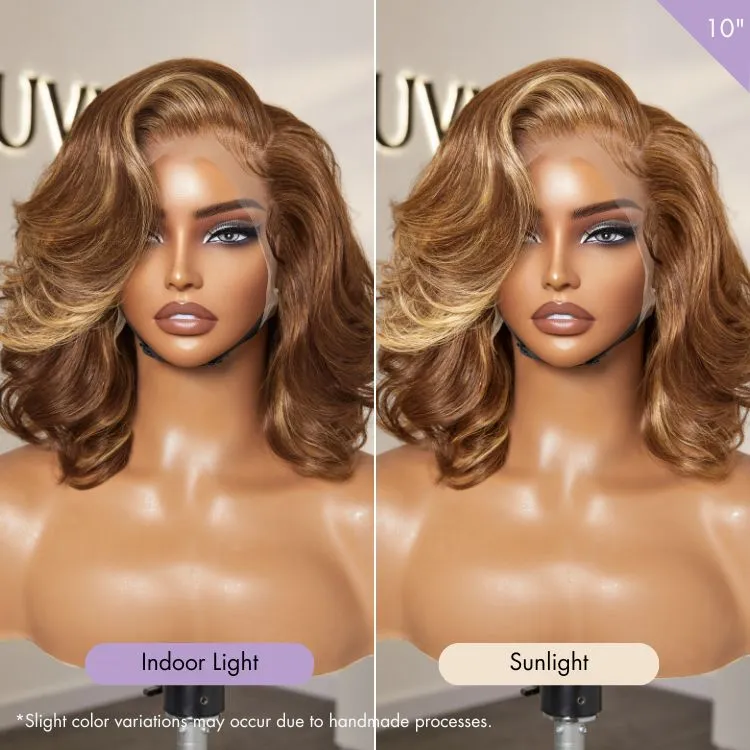 Weekly Special | PreMax Wigs - Honey Blonde Highlight / Natural Black / Ombre Blonde Bouncy Body Wave Glueless 13x4 Frontal Lace Human Hair Wig